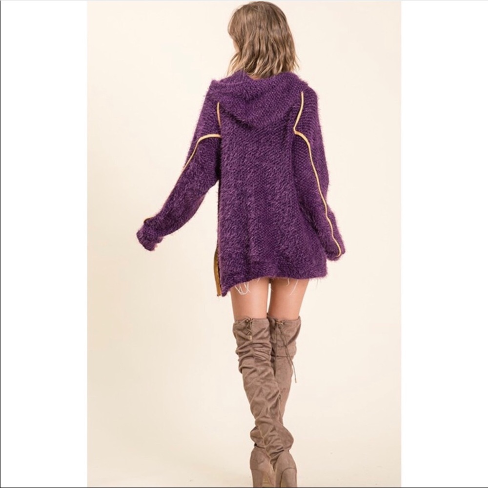Ces Femme Purple Fuzzy pullover Hoodie - Picture 3 of 11